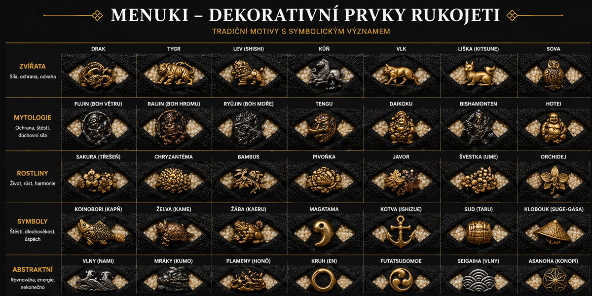 menuki - dekorativní prvky